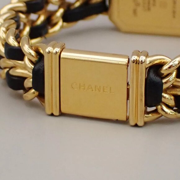 CHANEL Logo Premiere Watch H0001 # L Quartz Gold Plated Leather GHW - Picture 9 of 13